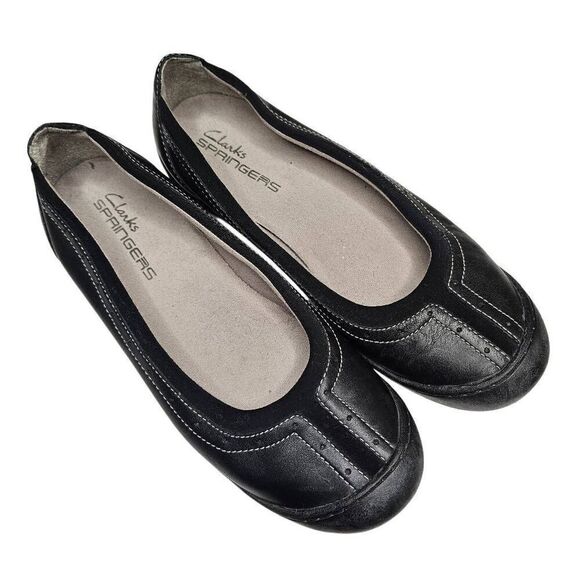Clarks Springers Leather Ballet Flat Womens Size 7.5 - Picture 1 of 6